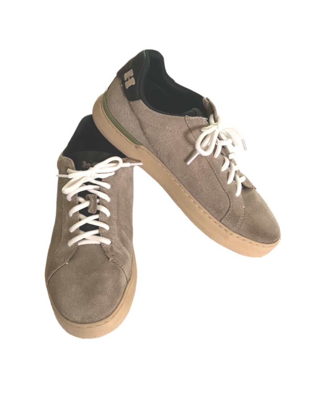 COACH MEN'S CLIP LOW TOP OAT & BLACK QUARTZ SUEDE SNEAKERS SIZE 8D - Picture 7 of 15